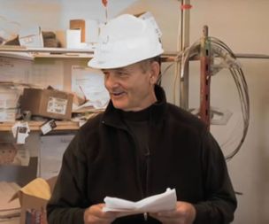 Bill Murray turned up on a building site to read poetry to a group of 
