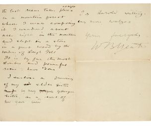 Letters written by a young WB Yeats fetch nearly £50k at auction